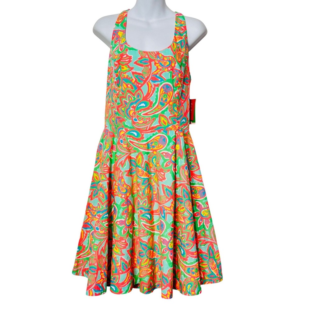 Lilly‎ Pulitzer Zo Dress Women 8 Sand Bar Blue Make A Splash Paisley 52941